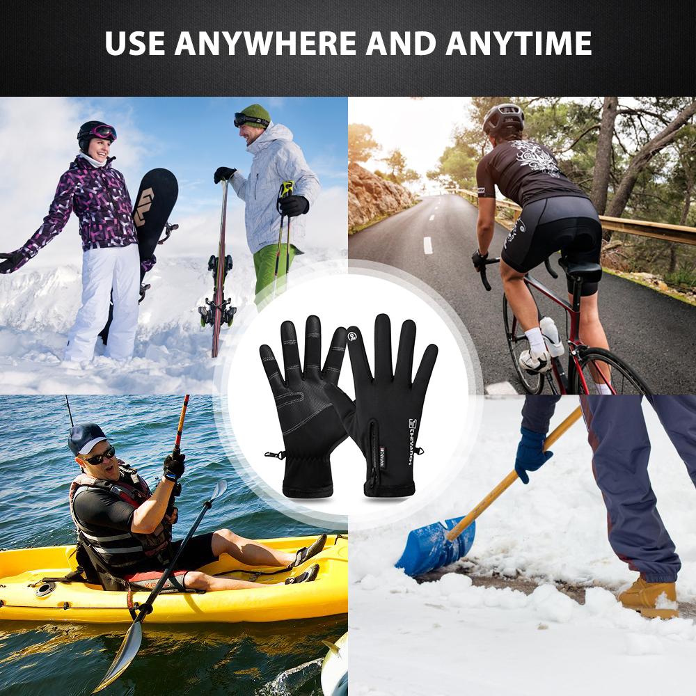 Winter Men Warm Gloves Touch Screen Waterproof Anti-slip Gloves