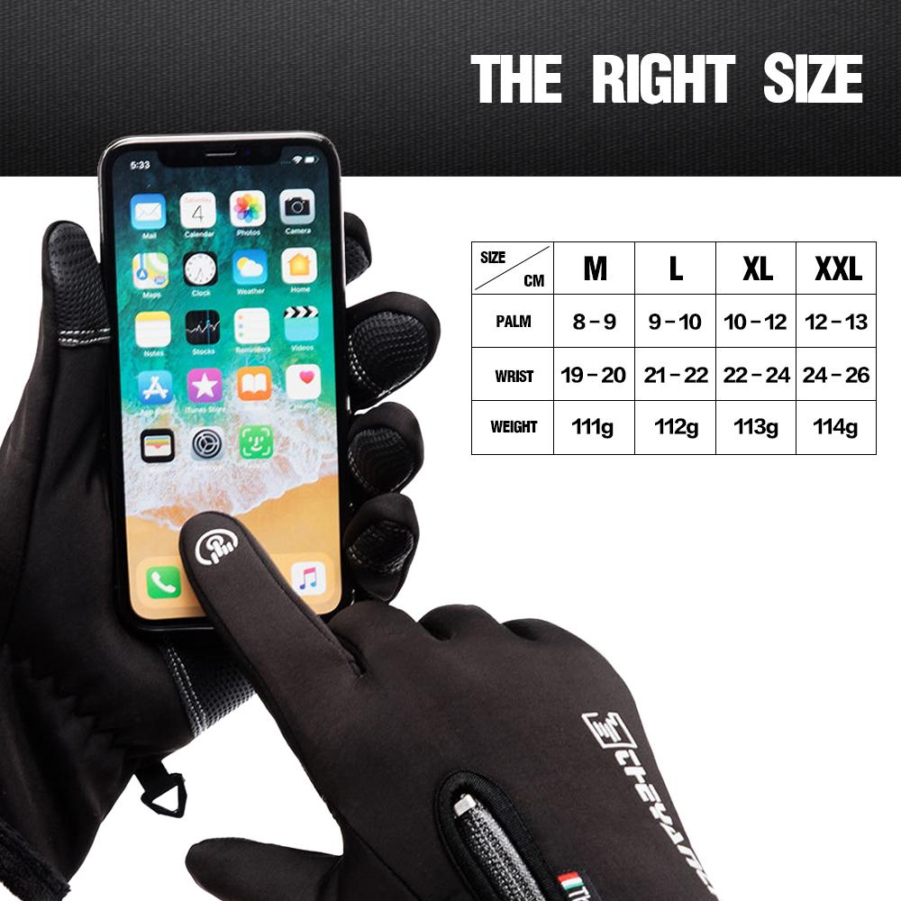 Winter Men Warm Gloves Touch Screen Waterproof Anti-slip Gloves