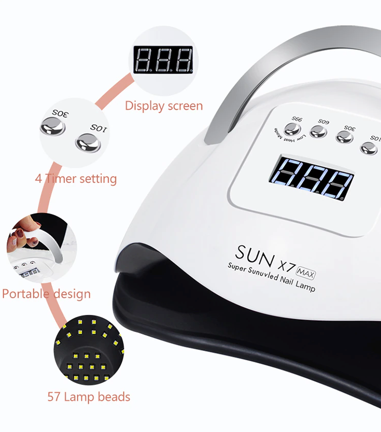 220W Nail Dryer LED Lamp UV Light Polish Gel Curing Machine Electric