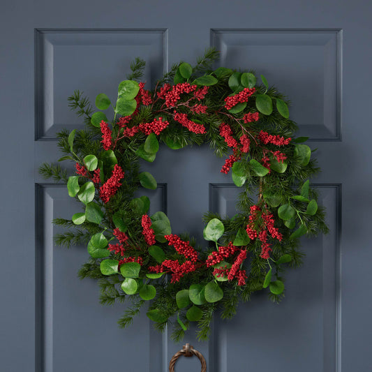 25.5" LEAVES/BERRY WREATH