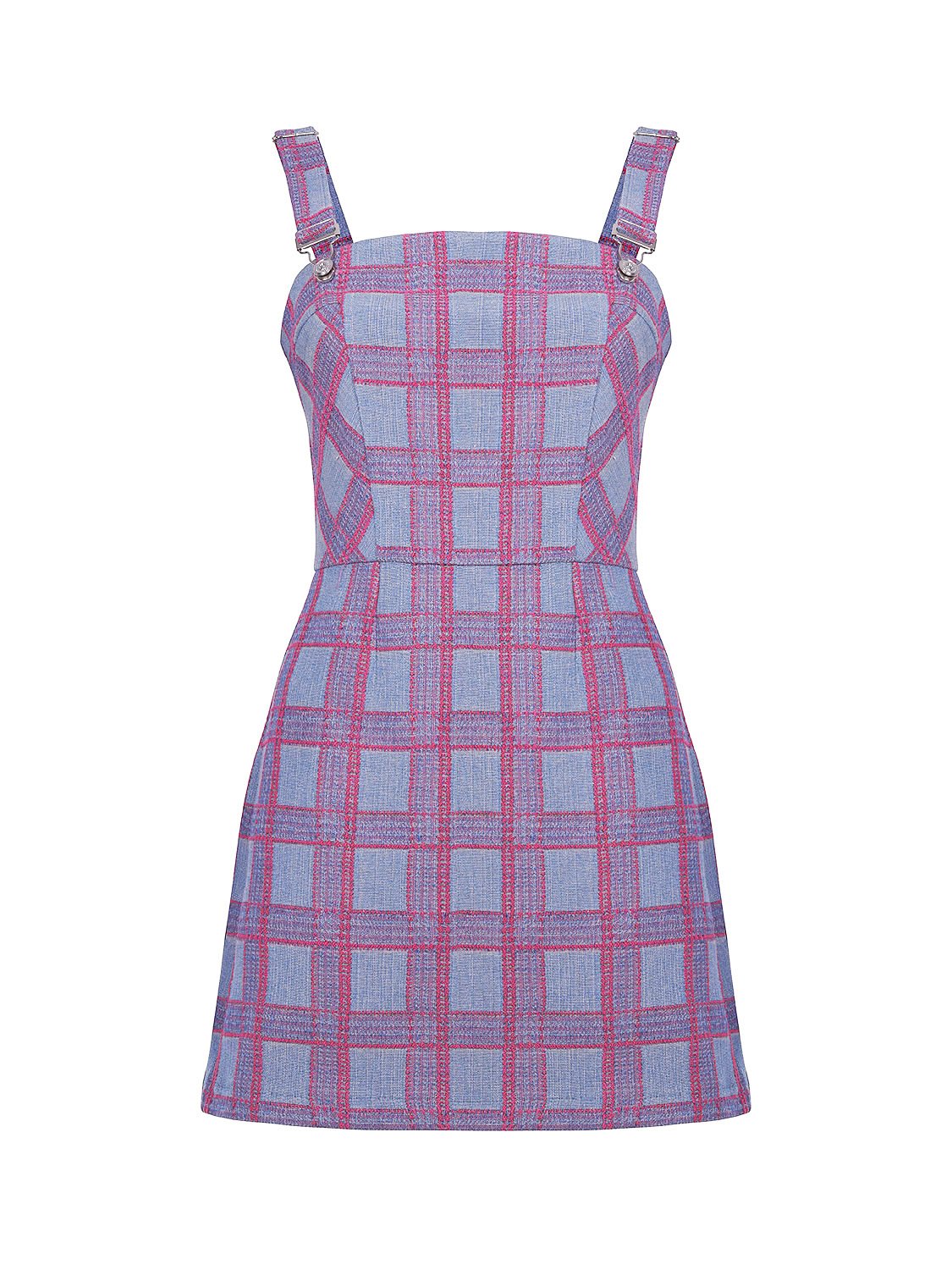 Plaid Overall Dress