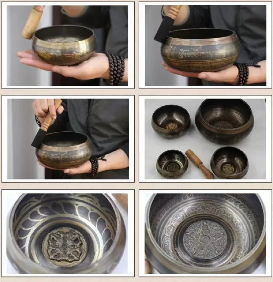 Tibetan Singing Bowl Sound Healing Therapy Instruments Yoga Meditation Massage Handmade Chanting Bowl Buddhist Religion Supplies