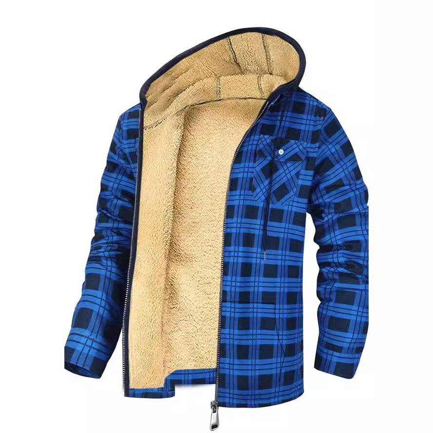 Thickened Cotton-padded Clothes Plaid Long Sleeve Loose